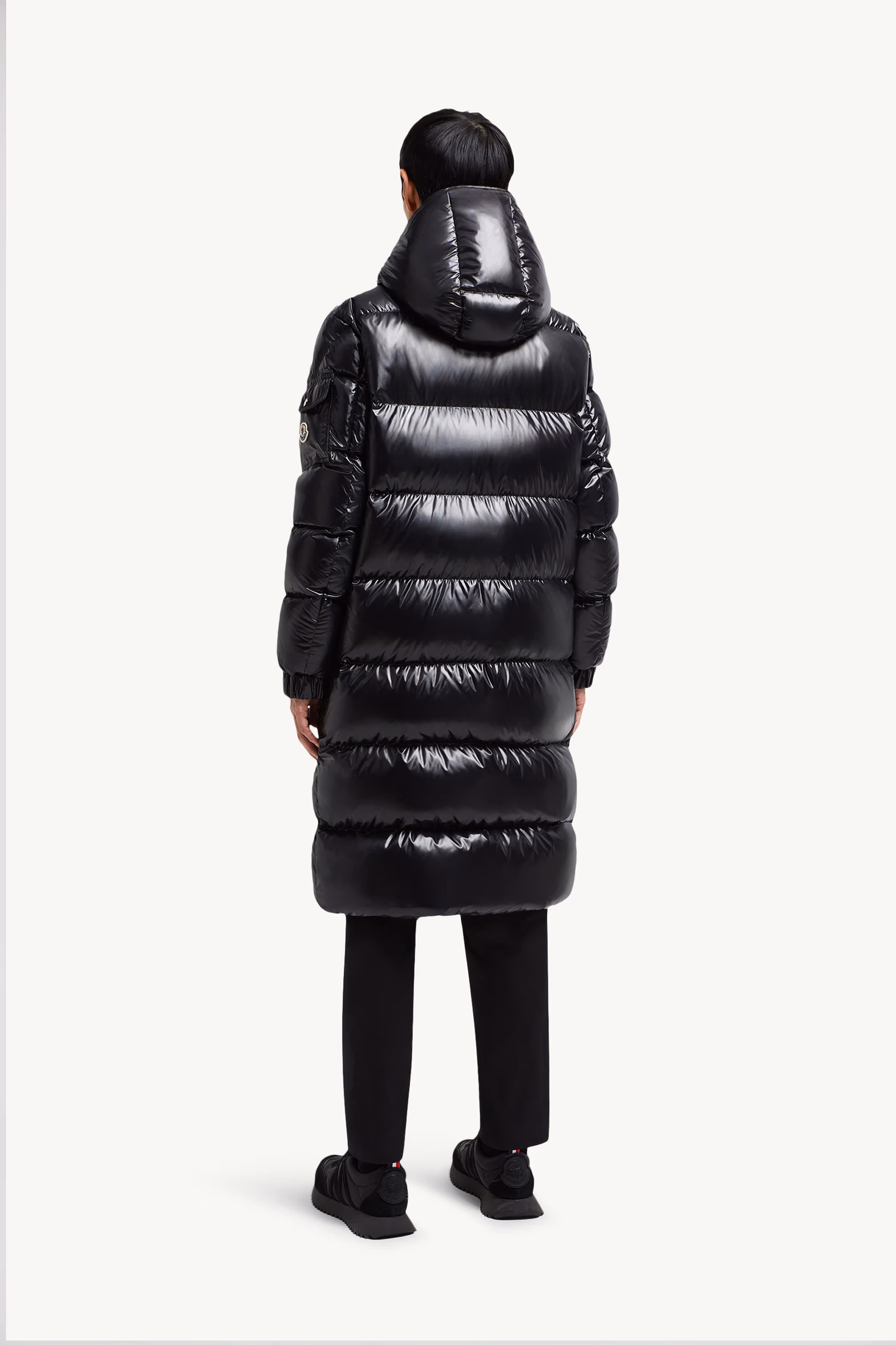 Doudoune longue à capuche et matelassage en carré Hanoverian Hommes Noir Moncler 5